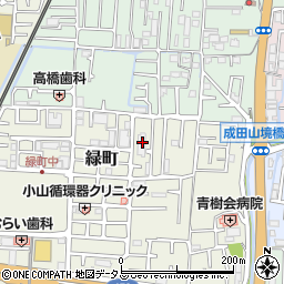 大阪府寝屋川市緑町周辺の地図