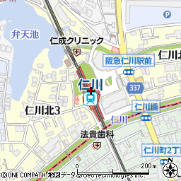 ローソンＨＡ阪急仁川店周辺の地図