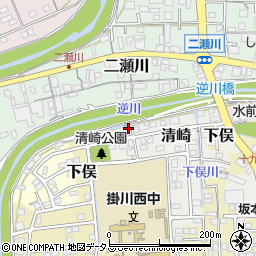 静岡県掛川市清崎86周辺の地図