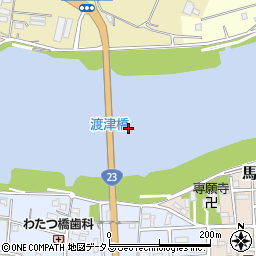 渡津橋周辺の地図