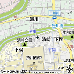 静岡県掛川市清崎91周辺の地図