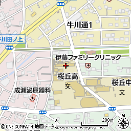 桜丘高校第二職員室周辺の地図