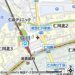 兵庫県宝塚市仁川北周辺の地図