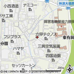 兵庫県伊丹市東有岡周辺の地図