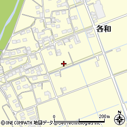 静岡県掛川市各和周辺の地図