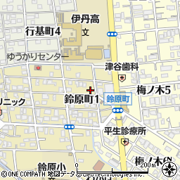 兵庫県伊丹市鈴原町1丁目16周辺の地図