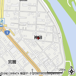 愛知県豊橋市下地町（神田）周辺の地図