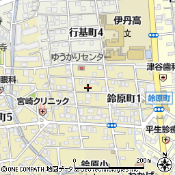 兵庫県伊丹市鈴原町2丁目15周辺の地図