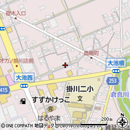 静岡県掛川市大池612周辺の地図