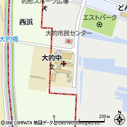 姫路市立大的中学校周辺の地図
