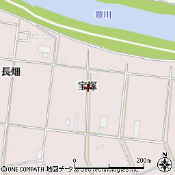 愛知県豊橋市牛川町宝塚周辺の地図