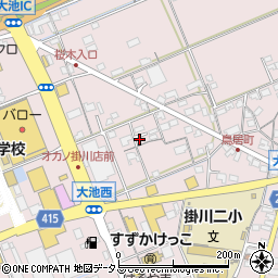 静岡県掛川市大池597周辺の地図