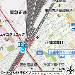 阪急正雀駅前周辺の地図