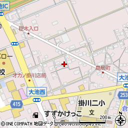 静岡県掛川市大池599周辺の地図