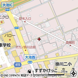 静岡県掛川市大池596周辺の地図