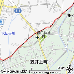 静岡県浜松市中央区笠井上町341周辺の地図