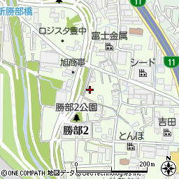 大阪府豊中市勝部2丁目2-24周辺の地図
