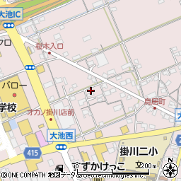 静岡県掛川市大池598周辺の地図