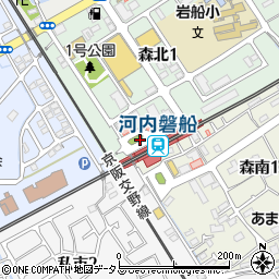 河内磐船駅周辺の地図