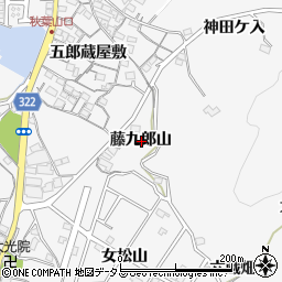 愛知県蒲郡市西浦町藤九郎山周辺の地図