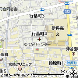 兵庫県伊丹市行基町4丁目周辺の地図