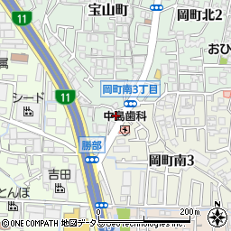 大阪府豊中市宝山町23-1周辺の地図