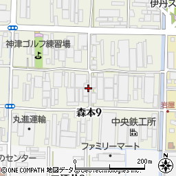兵庫県伊丹市森本9丁目周辺の地図