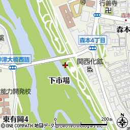 兵庫県伊丹市伊丹下市場周辺の地図