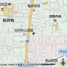 大阪府寝屋川市美井元町1-3周辺の地図