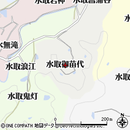 京都府京田辺市水取御苗代周辺の地図