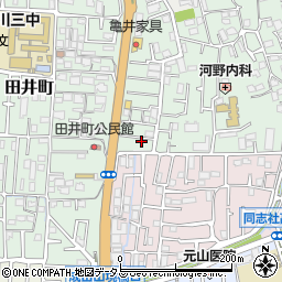 大阪府寝屋川市美井元町1-4周辺の地図