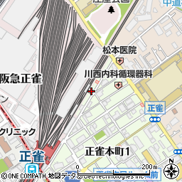 摂津正雀郵便局周辺の地図