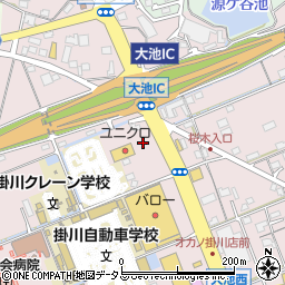 ユニクロ掛川店駐車場周辺の地図