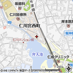 兵庫県宝塚市仁川宮西町6-12周辺の地図