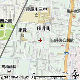 大阪府寝屋川市田井町周辺の地図