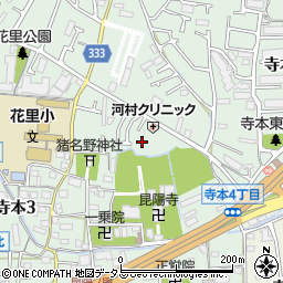 兵庫県伊丹市寺本周辺の地図