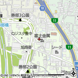 大阪府豊中市勝部3丁目6周辺の地図