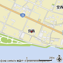 愛知県豊橋市清須町宮西周辺の地図