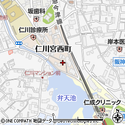 兵庫県宝塚市仁川宮西町6-6周辺の地図