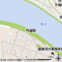 愛知県豊橋市北島町外川原周辺の地図