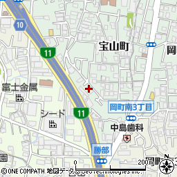 大阪府豊中市宝山町22-12周辺の地図