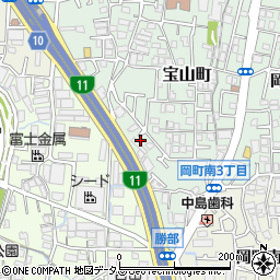 大阪府豊中市宝山町22-10周辺の地図