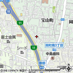 大阪府豊中市宝山町22-11周辺の地図