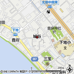 愛知県豊橋市下地町城谷周辺の地図
