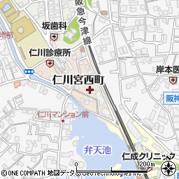 兵庫県宝塚市仁川宮西町5-15周辺の地図