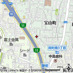 大阪府豊中市宝山町22-8周辺の地図