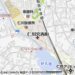 兵庫県宝塚市仁川宮西町5-18周辺の地図