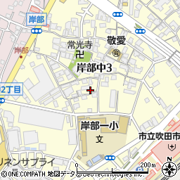大阪府吹田市岸部中周辺の地図