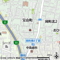 大阪府豊中市宝山町17-16周辺の地図