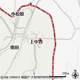 京都府相楽郡南山城村北大河原上中谷周辺の地図